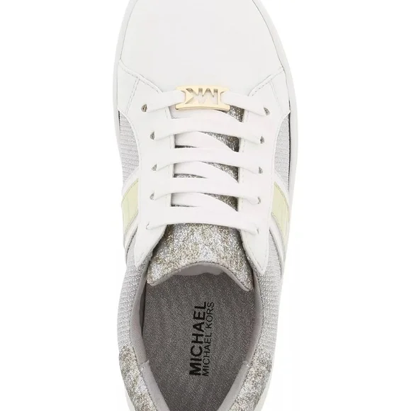 Michael Kors Toddler Girls Jem Square Sneakers in Silver-Gold Size 6 - Picture 3 of 16